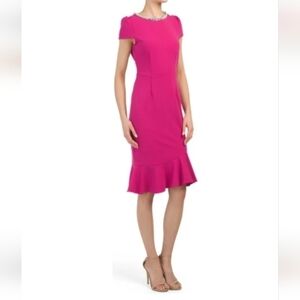 𝅺betsey Johnson Scuba Crepe Faux Pearl Collar Dress